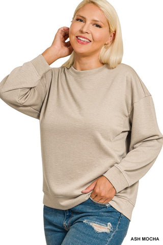 Mocha Scuba Knit Sweatshirt- Plus