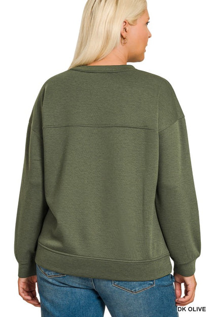 Mocha Scuba Knit Sweatshirt- Plus