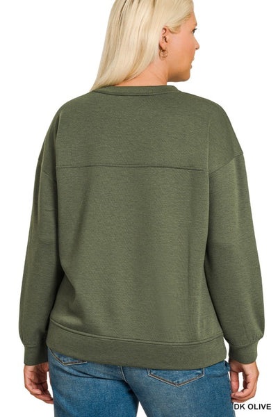 Mocha Scuba Knit Sweatshirt- Plus