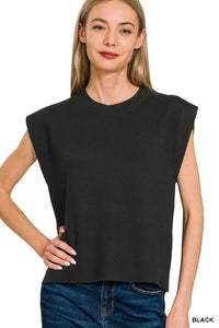 Black Viscose Sweater Vest