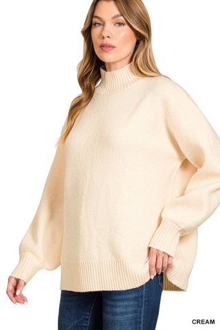 Cream Mock Neck Sweater