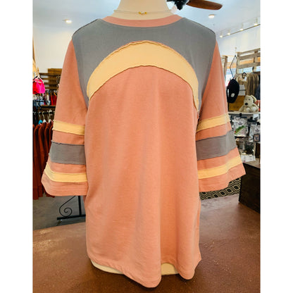 Blush Colorblock Knit Top - Plus