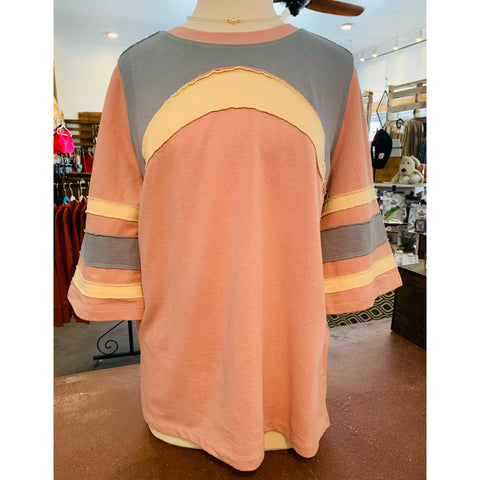 Blush Colorblock Knit Top - Plus