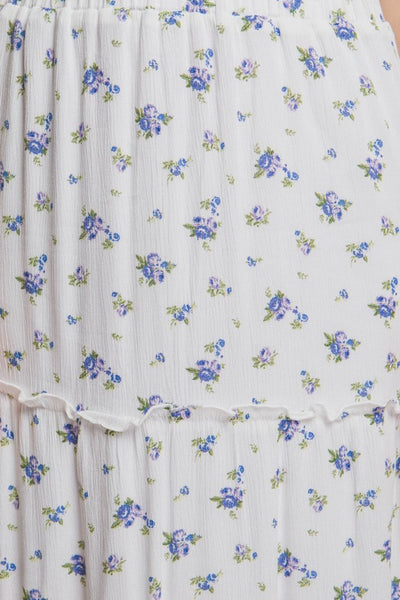 Blue Floral Maxi Skirt