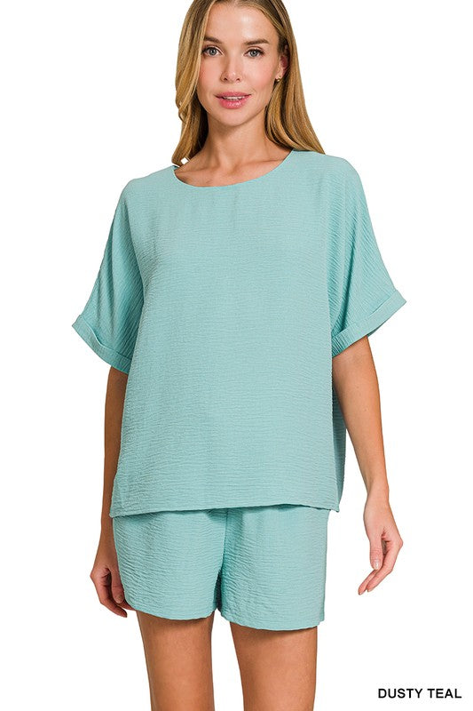 Teal Airflow Shorts Set