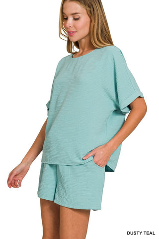 Teal Airflow Shorts Set