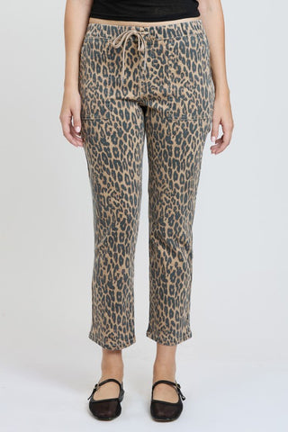 Leopard High Rise Pull On Crop Pants