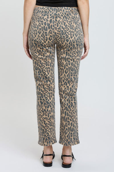 Leopard High Rise Pull On Crop Pants