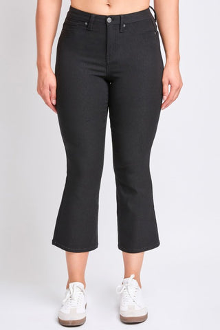 Hyperstretch Cropped Kick Flare Pants - Black