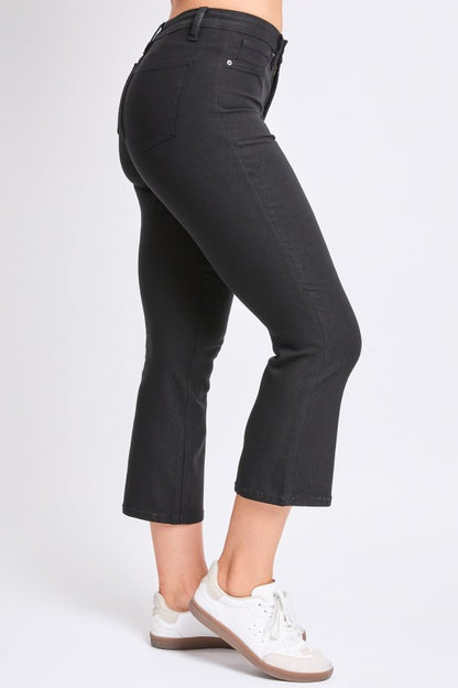 Hyperstretch Cropped Kick Flare Pants - Black