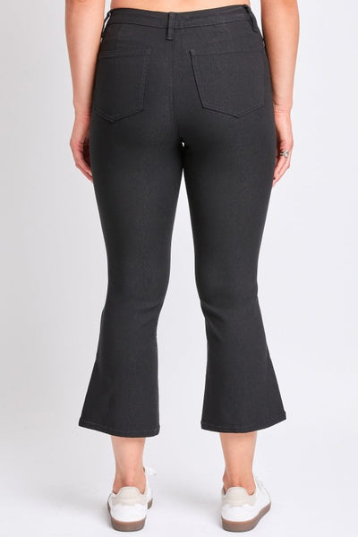 Hyperstretch Cropped Kick Flare Pants - Black