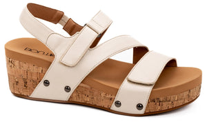 Ivory Rain Check Wedges by Corkys