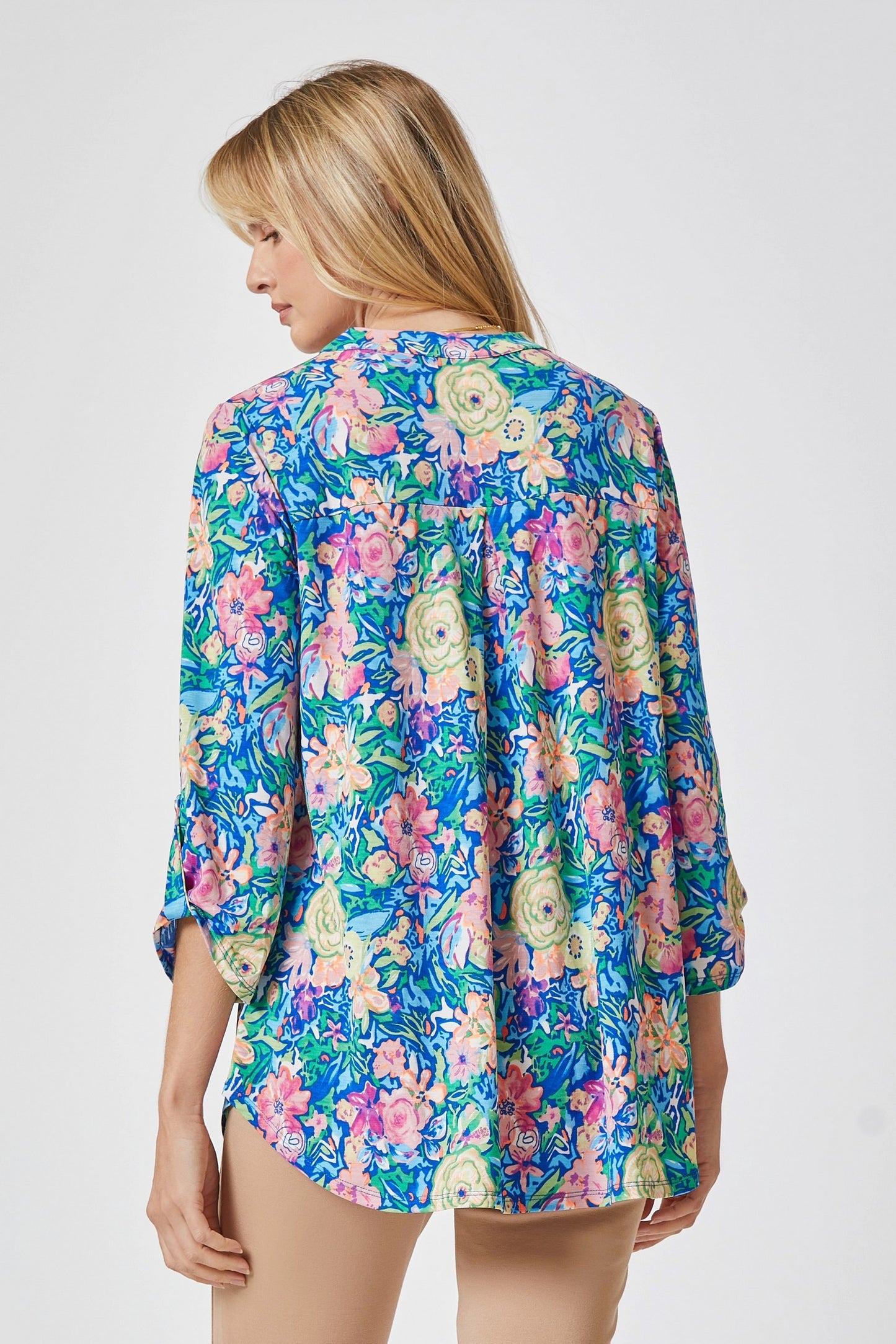 Royal Multi 3/4 Sleeve Top - Plus