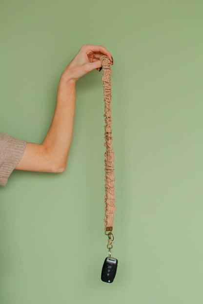 Coffee Striped Lanyard