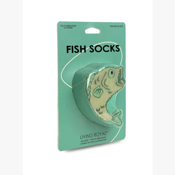 3D Packaged Crew Socks - Fish - "Gone Fishing" - Green