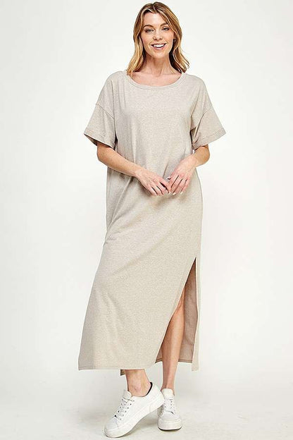 Scoop Neck Oversize T-shirt Dress