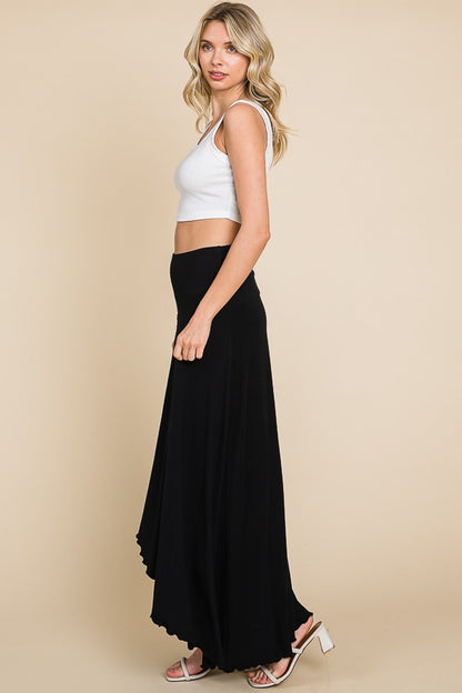 High and Low Flare Long Skirt