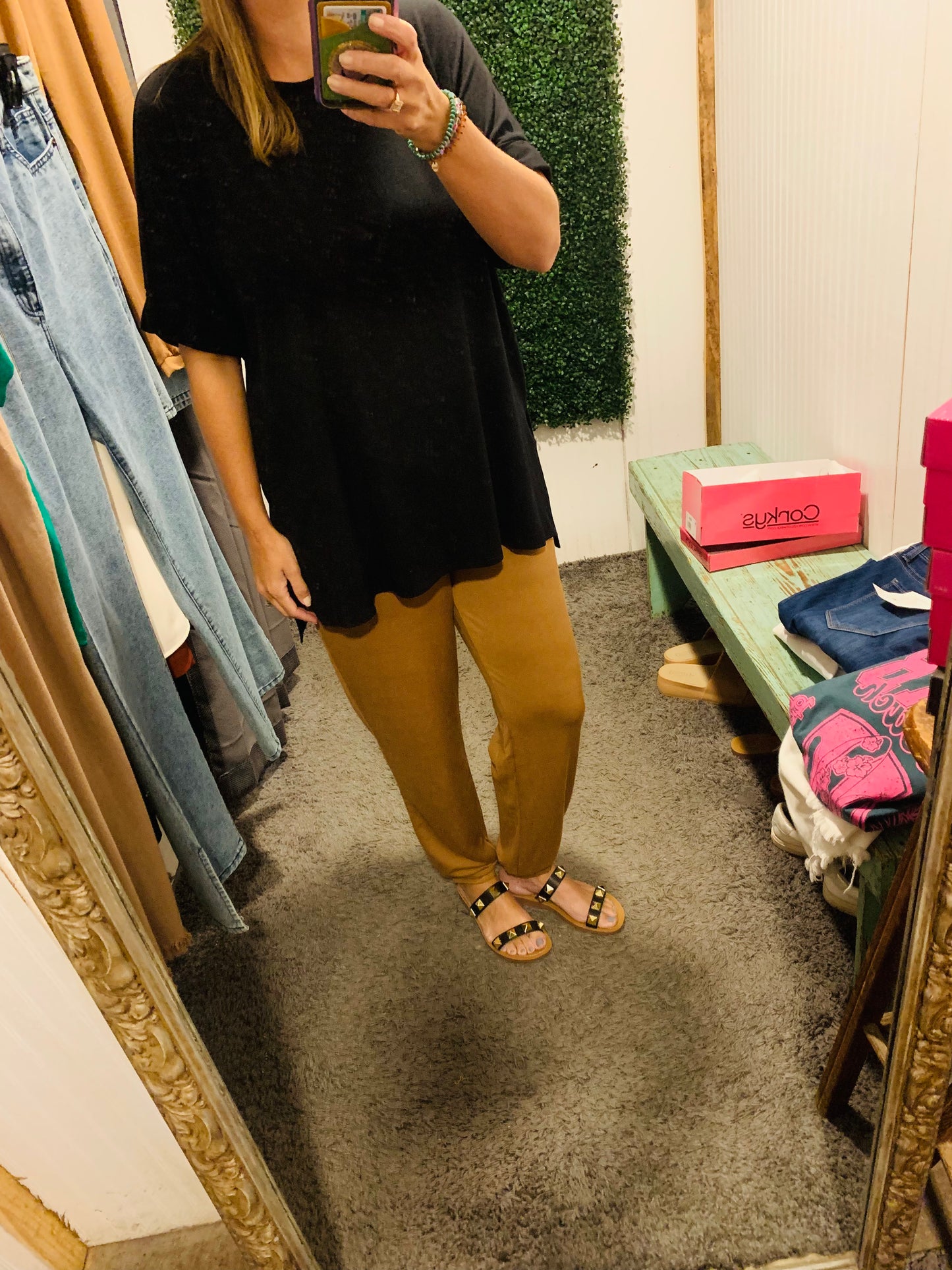 Deep Camel Soft French Terry Drawstring Joggers