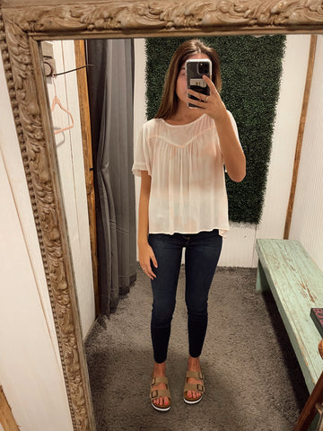 Tie Dye Short Sleeve Babydoll Top