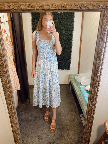Ribbon Tie Midi Dress