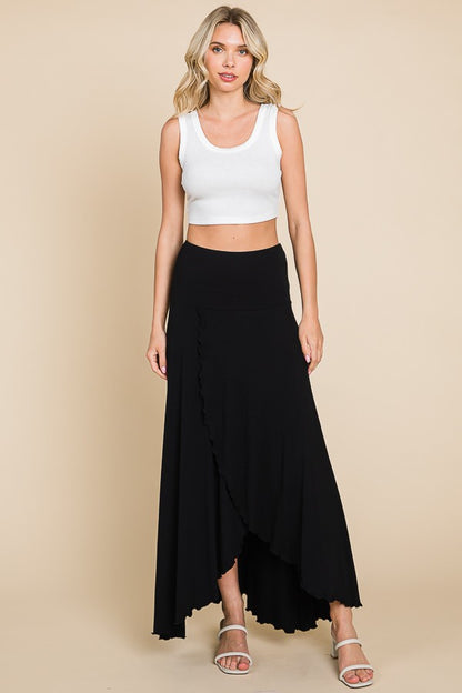 High and Low Flare Long Skirt