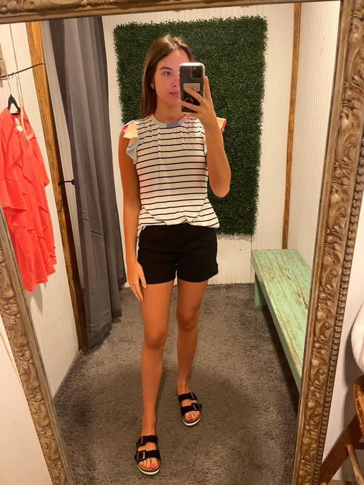 Multi Color Stripe Knit Top