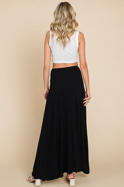 High and Low Flare Long Skirt