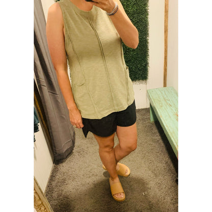 Olive Seam Knit Tank Top