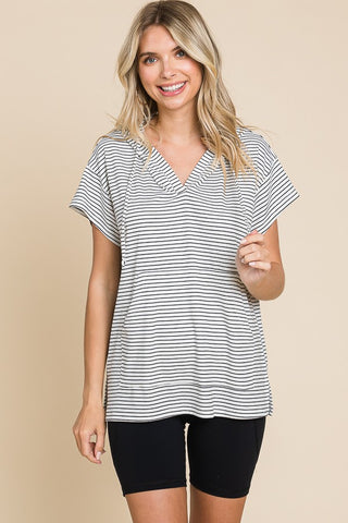 Oversize Short Sleeve Hoodie Top