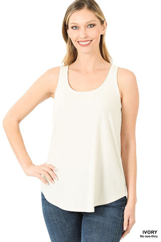 Ivory Sleeveless Round Neck Tank