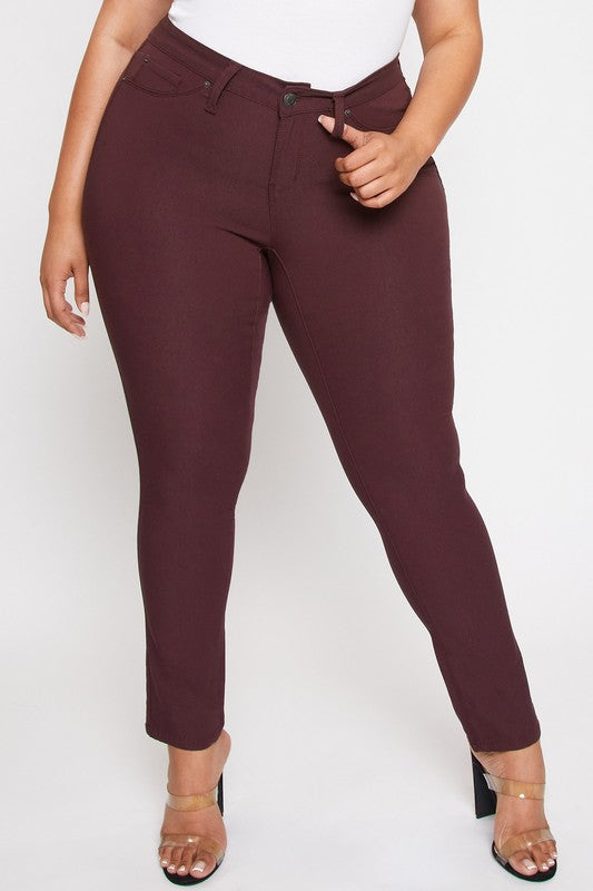 Plum Mid Rise Stretchy Skinny Jeans- Plus