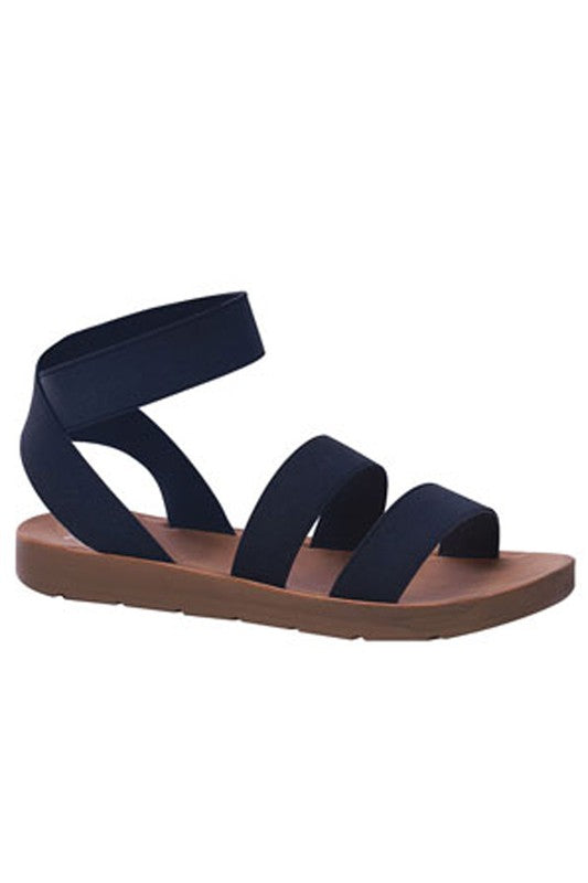 Black Stretchy Ankle Wrap Sandals