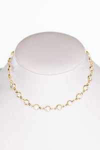 Gold Choker Necklace with Puff Beads