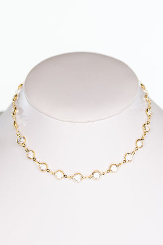 Gold Choker Necklace with Puff Beads