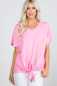 Pink Butter Soft Front Tied Tunic