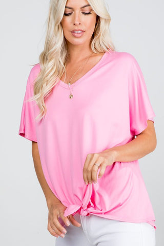 Pink Butter Soft Front Tied Tunic - Plus