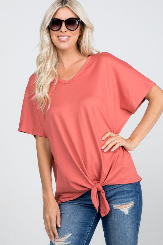 Marsala Butter Soft Front Tied Tunic