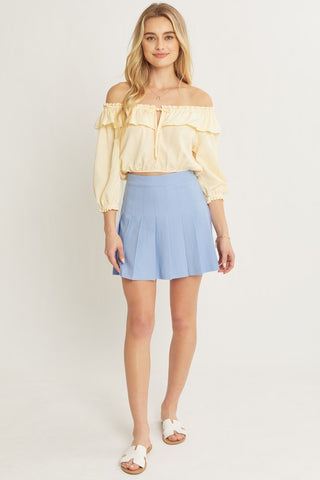Powder Blue Pleated Skirt