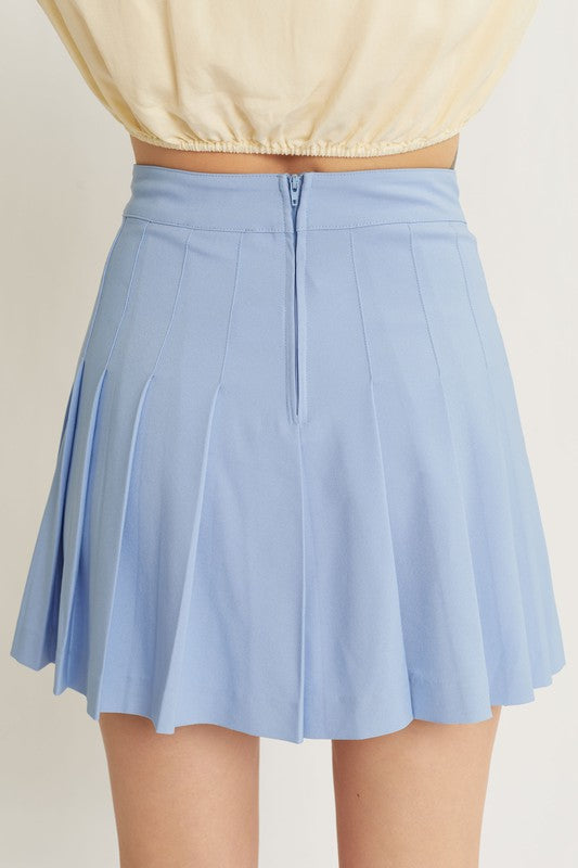 Powder Blue Pleated Skirt