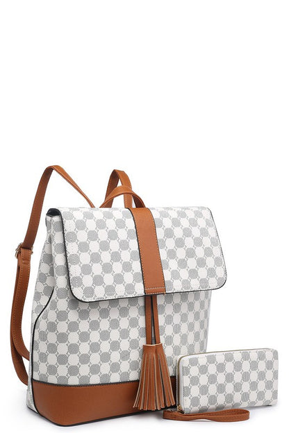 Fashion Monogram Flap 2 in 1 Backpack