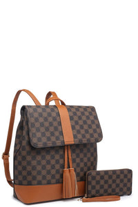 Fashion Monogram Flap 2 in 1 Backpack