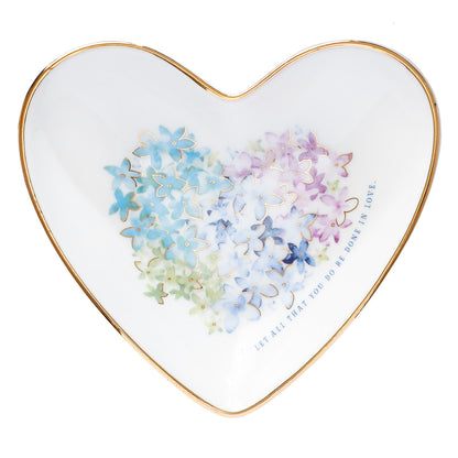 Ceramic Violet Heart Trinket Tray