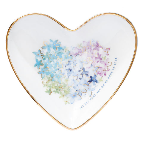 Ceramic Violet Heart Trinket Tray