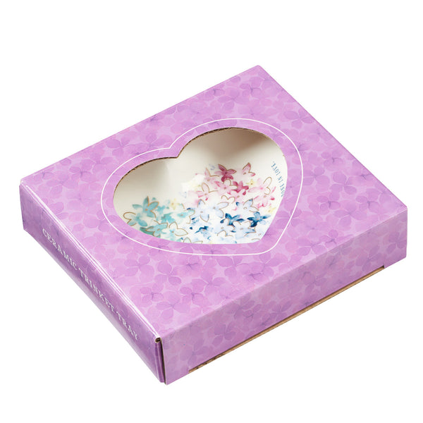 Ceramic Violet Heart Trinket Tray
