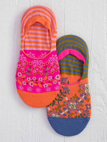 Orange Periwinkle No Show Socks by Natural Life