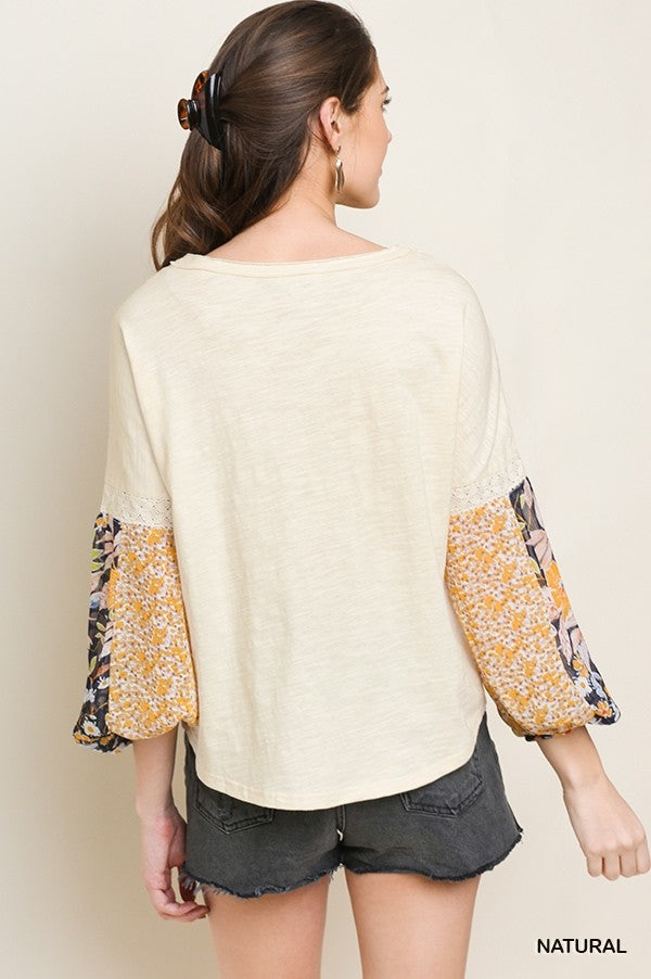 Floral Sleeve Top