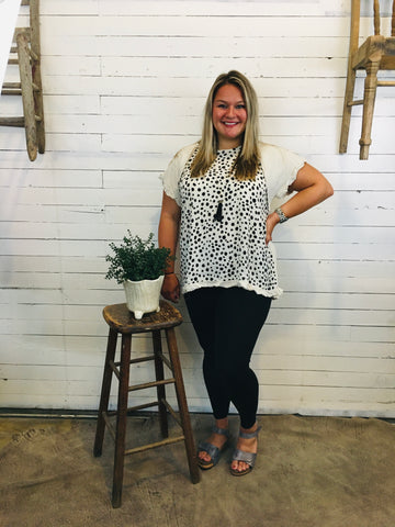Oatmeal Dalmation Top