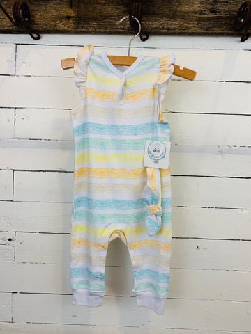 Stripe Baby Romper with Headband- Kids