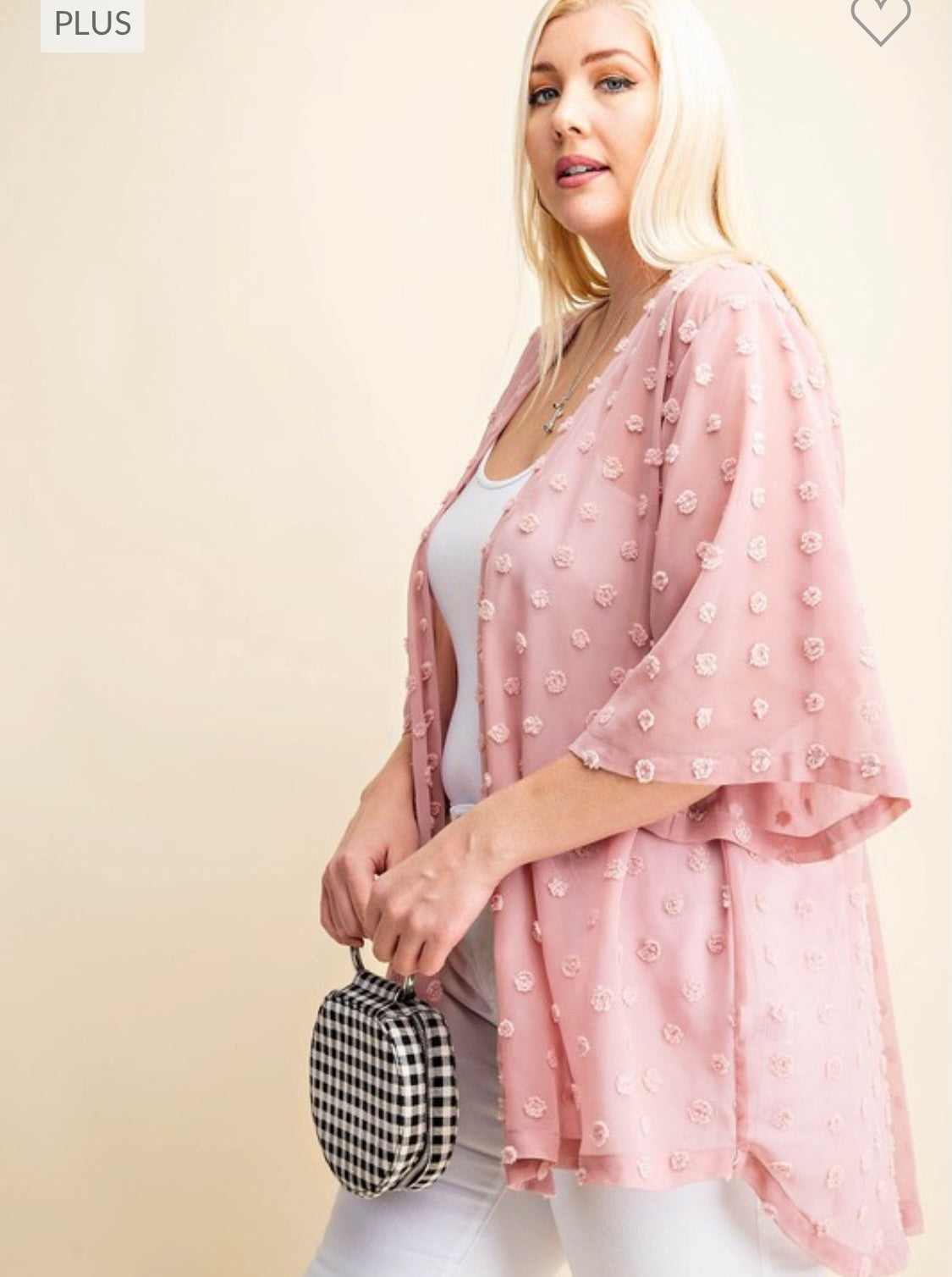 Mauve Sugar Ball Chiffon Cardigan - Plus