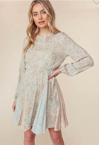 Pastel Bohemian Leopard Flare Dress
